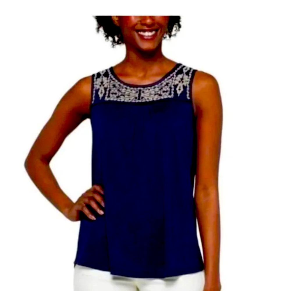 Skies Are Blue patterned top size m